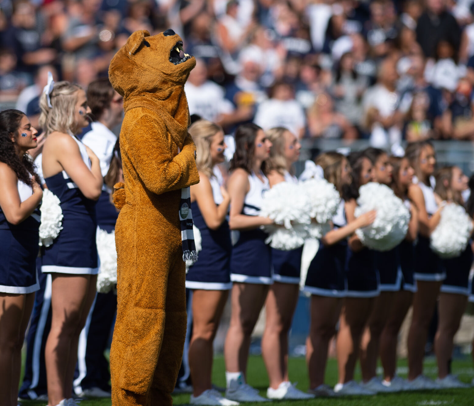 Penn State football vs. Ball State, Nittany Lion & cheerleaders